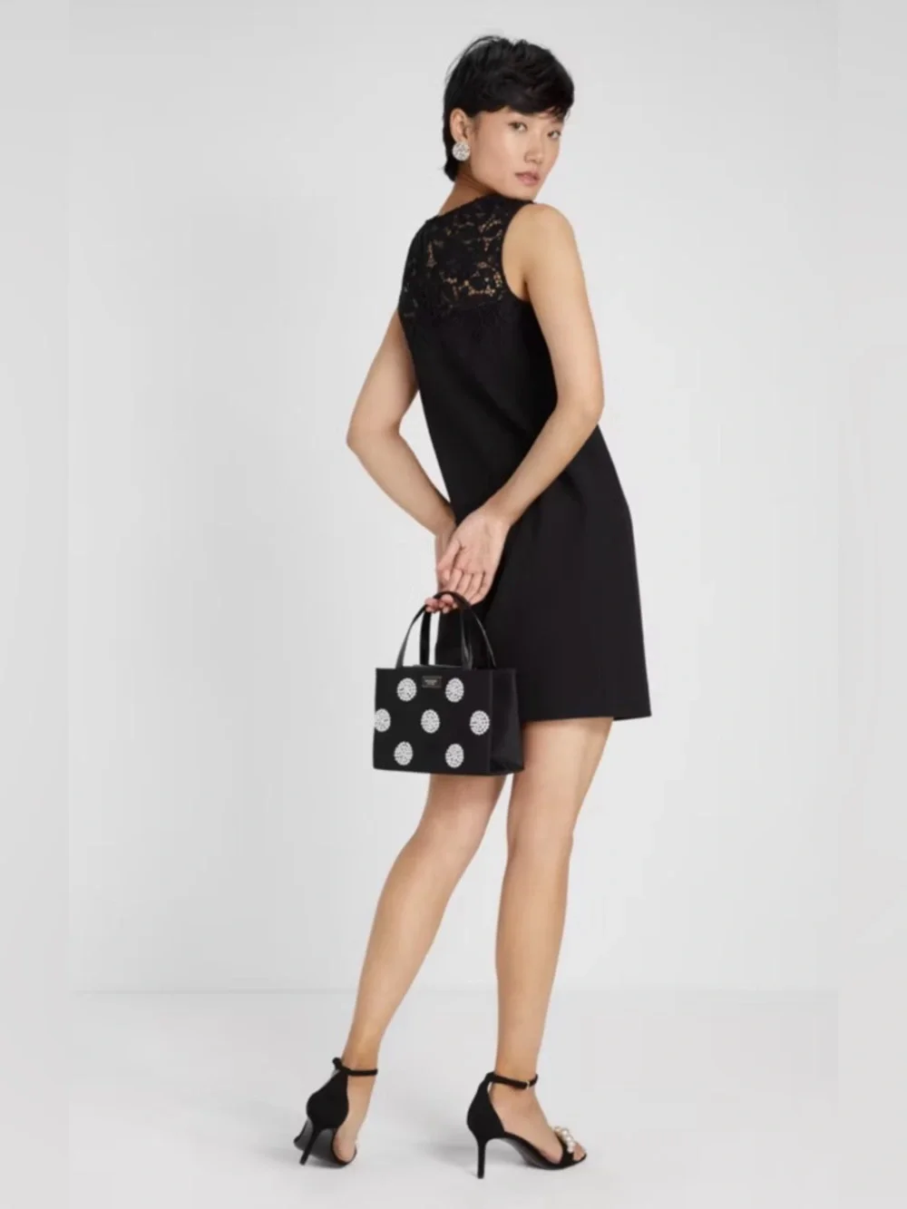 NWT Kate Spade Ribbon Lace Applique Crepe Dress, Size‎ 12